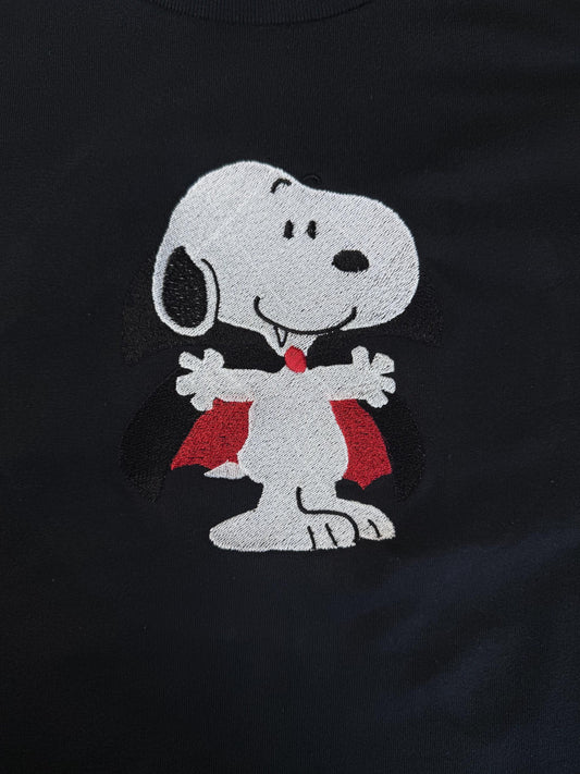 Embroidered Halloween Vampire Dog Spooky Season Fall Shirt/Sweatshirt/Hoodie