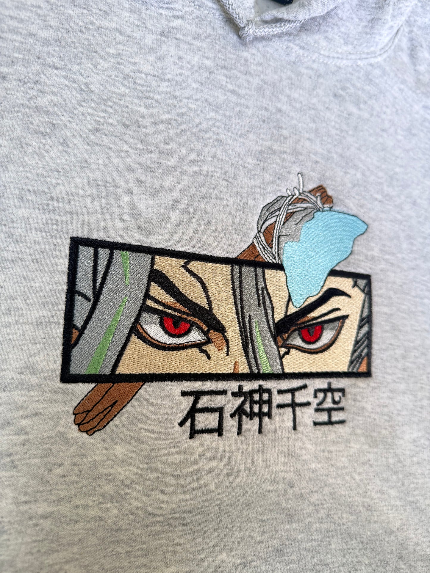 Anime Inspired Embroidered Stone Scientist Dr Shirt/Sweatshirt/Hoodie.